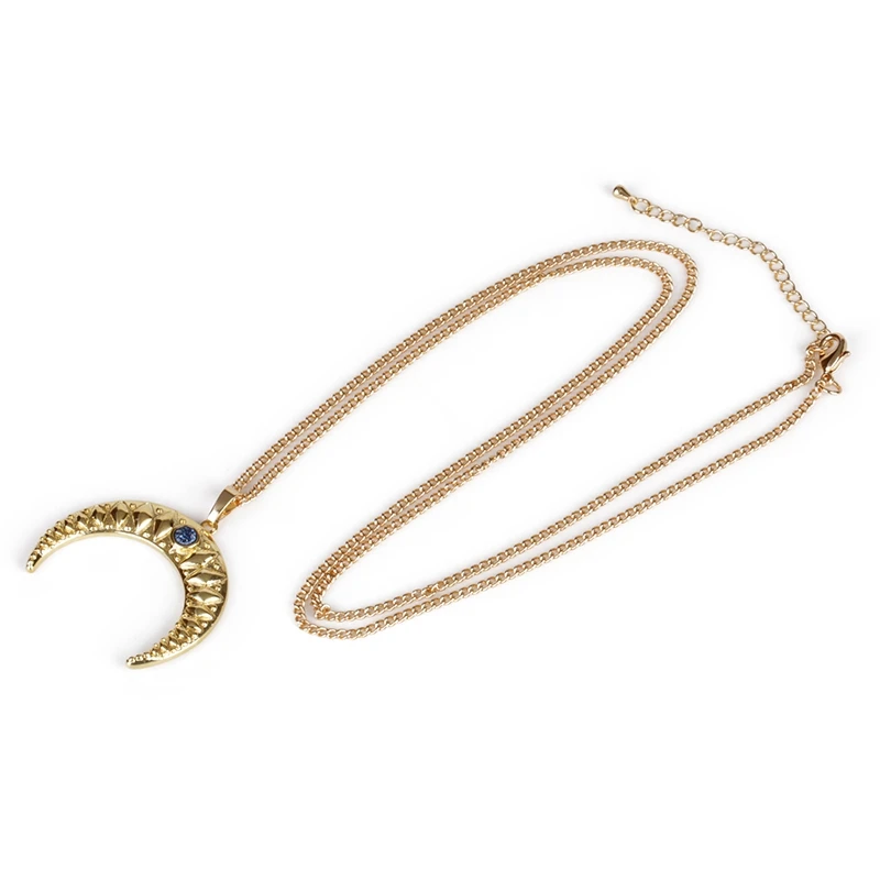Новый стиль Рамадан Новинка ожерелье и кулон в форме Луны с драгоценным камнем