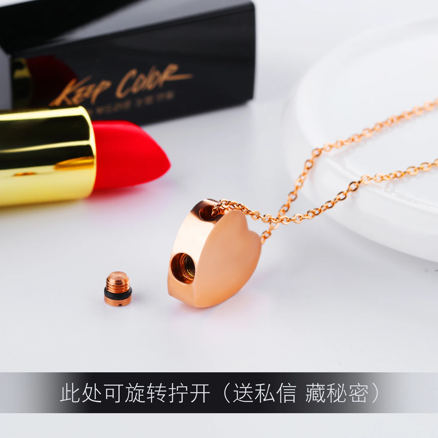 High Quality Rose Gold Colour Fashion Style Link Chain For Women Lady Short Cute Can Open Hollow Heart Chains Necklaces | Украшения и