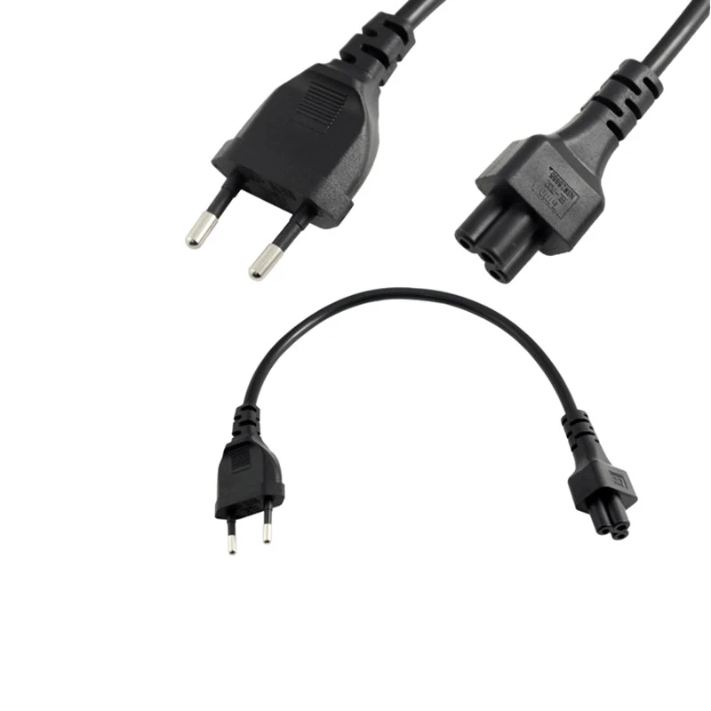 2 шт. ЕС адаптор питания со шнуром Европейский 2pin штекер к IEC 320 C5 Micky Кабель адаптер