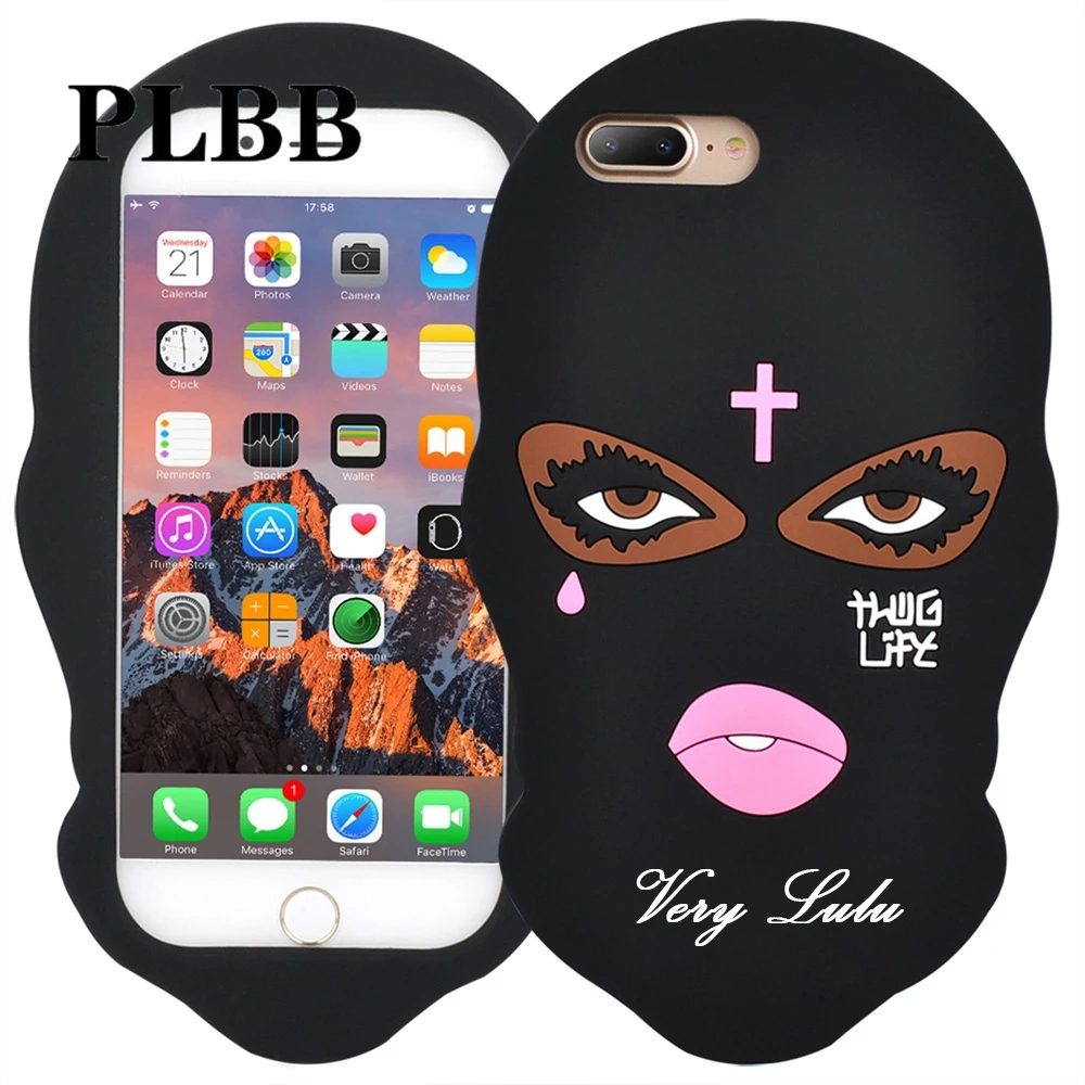Защитный чехол PLBB для телефона Goon Thug Life iPhone 7 Plus 8 силиконовый с рисунком в стиле