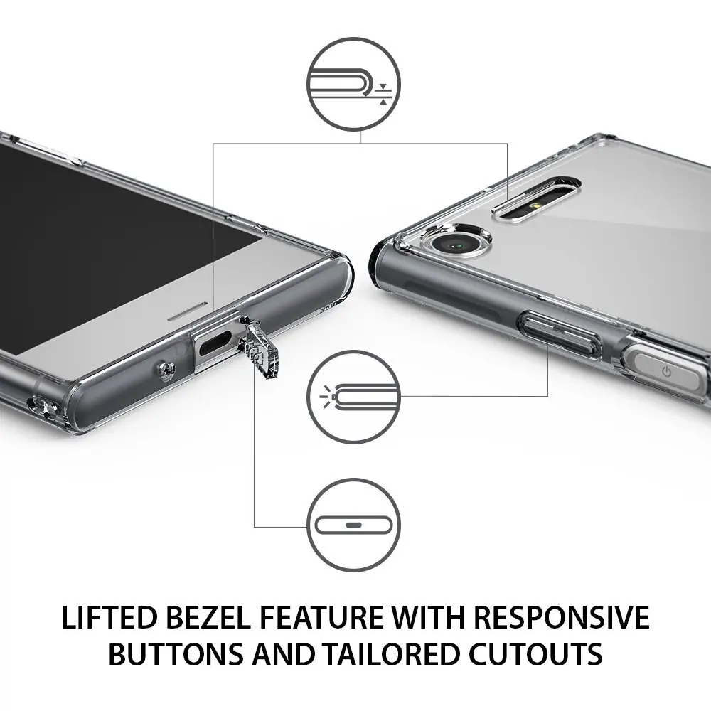 Ringke Fusion чехол для sony Xperia XZ1 прозрачный PC задняя ТПУ бампер встроенный Dust Разъем Drop