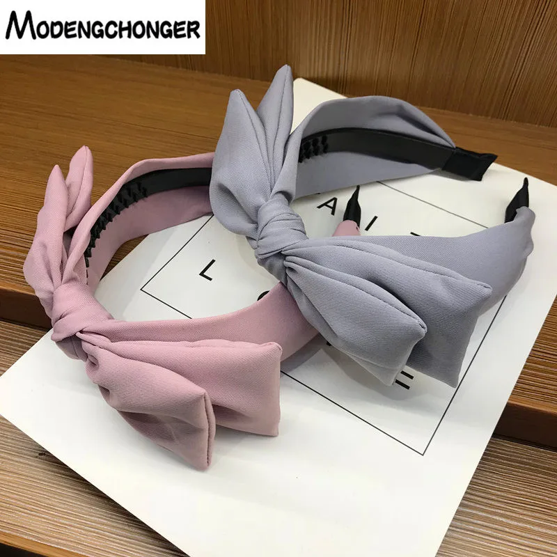

Women Double Layer Bow HairBands Solid Color Hair Hoop Headband Sweet No Slip Hair Bezel For Girls Headwear New Hair Accessories