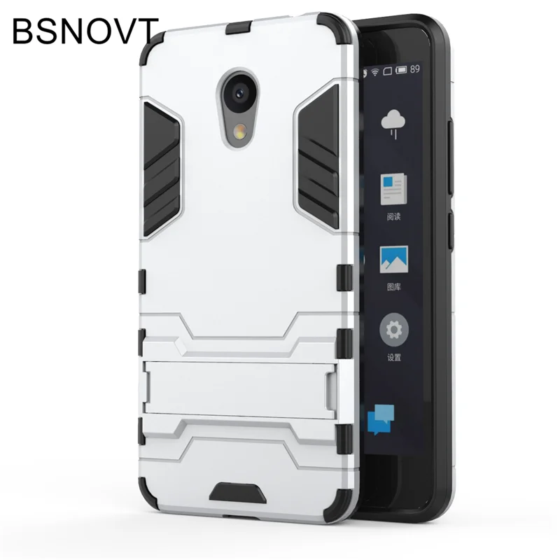 For Meizu M5C Case Silicone + Plastic Kickstand Anti-knock Cover Meilan 5C M710M / M793Q A5 |