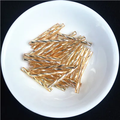 KC Gold 500 г/упак. 25 мм Чешский витой Стеклярус Бисер для изготовления ювелирных изделий, женский пошив одежды «сделай сам» Аксессуары швейные бусины - Цвет: KC Gold