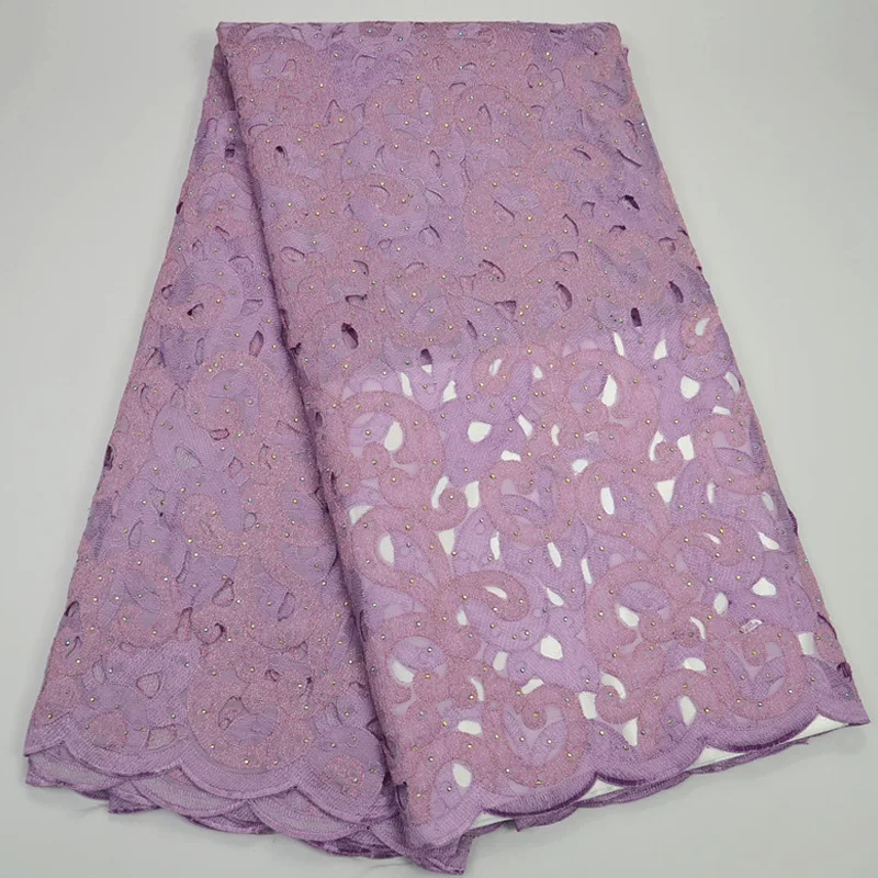 (5 ярдов/шт.) Высококачественная Африканская Хлопковая кружевная ткань ручной