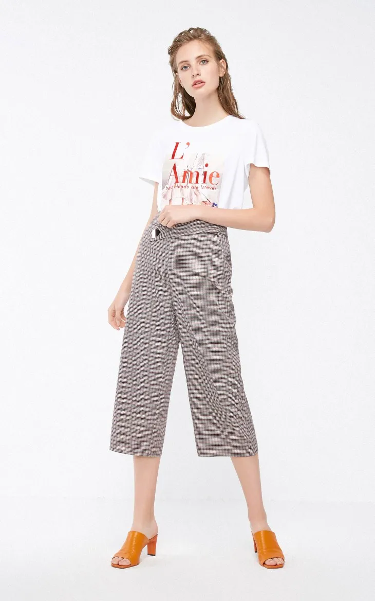 Vero Moda новые женские широкие брюки-Капри в клетку с узором «гусиная лапка» | 31836J514