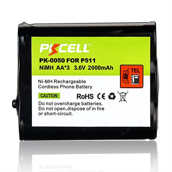 Аккумуляторы PKCELL 3 6 В 2000 мА ч 2 шт. NiMH для беспроводных телефонов Panasonic P-P511 P511 PP511