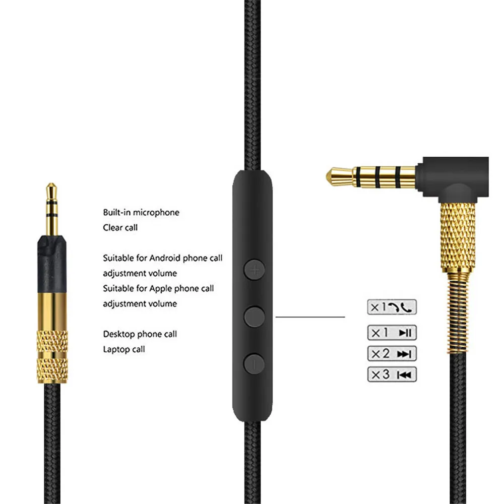 Сменный кабель для Audio-Technica ATH-M50x M40x кабели для наушников наушники гарнитура 3,5 мм до 2,5 мм кабель аудио кабели