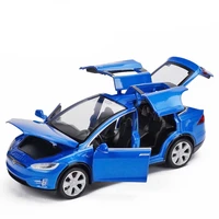 free shipping 132 diecast alloy car model toys for tesla with pull back electronic toy with simulation lights and music