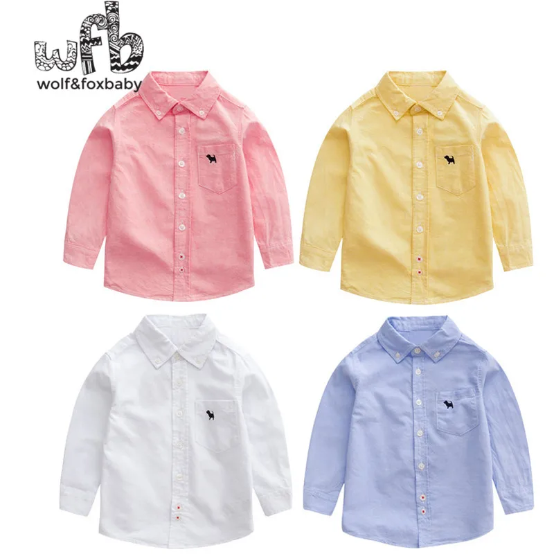 Розничная продажа рубашка с длинными рукавами для детей возрастом от 2 до 8 лет