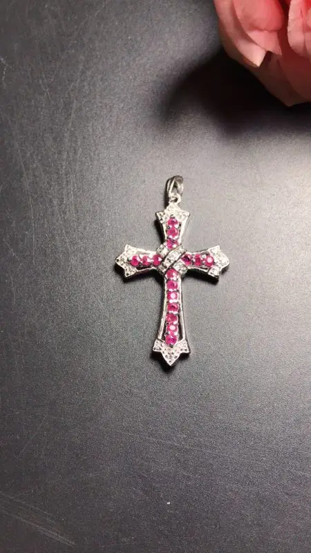 Женский кулон с красным Рубином серебро 925 пробы подарок на свадьбу|jewelry pendant|jewelry