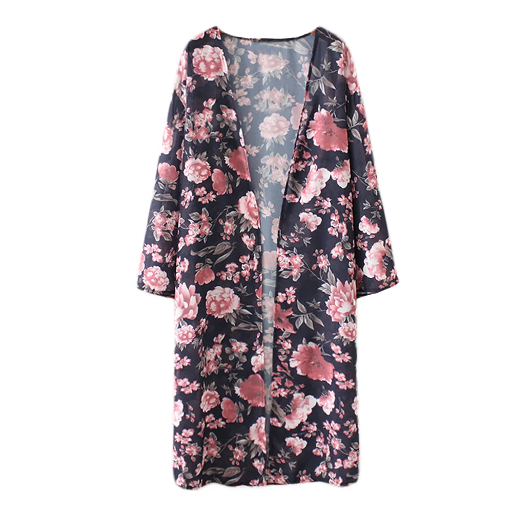 Blusas 2019 для женщин на каждый день Ретро стиль бохо кимоно Кардиган с длинным