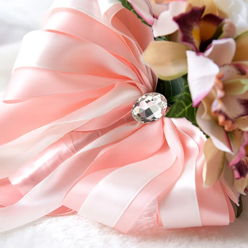 

Handmade Wedding Bouquet High Quality Romantic Pink Rose Throw Bridal Bouquet Bridesmaid Bouquet Bride Holding Flowers de noiva