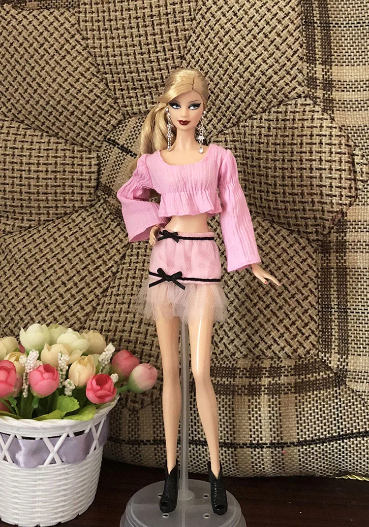 Женский комплект рубашка джинсы брюки платье костюм для 1/6 BJD ST FR Барби Кукла