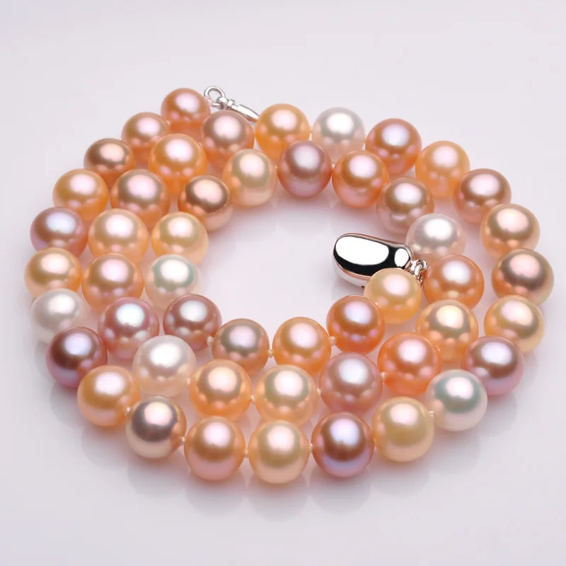 Женская цепочка с круглым пресноводным жемчугом 8-9 мм | Украшения и аксессуары