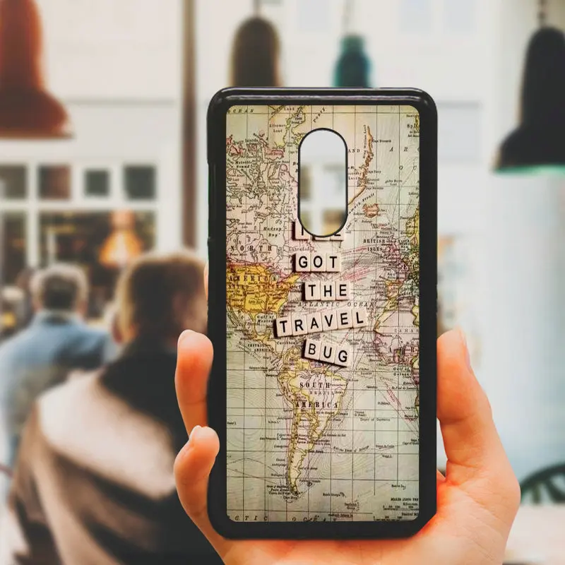 World Map Travel Just Go Cell Phone Case Hard Plastic Cover for Xiaomi Redmi 3X Mi 6 5 5S Plus Note 4X 2 3 3S 4 Pro Prime Shell |