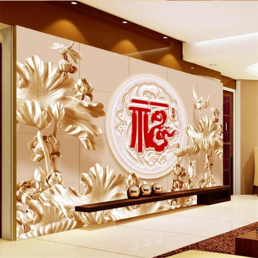 3D обои на заказ бесшовный фон с объемным стерео лотоса для гостиной от