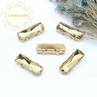 5*10 5*15 золотисто-желтые Прямоугольные Стеклянные кристаллы, пришивные стразы с золотистыми крапанами, сделай сам, аксессуары для свадебного платья, бесплатная доставка