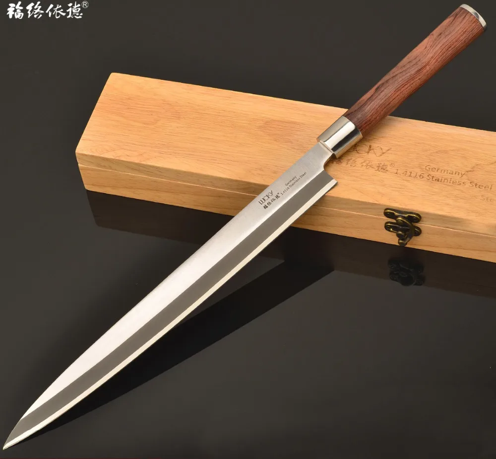 Профессиональный японский нож для суши сашими 11 дюймов левая рука немецкий рыбы