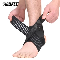aolikes 1 pair elastic strap ankle support brace badminton basketball football taekwondo fitness heel protector gym equipment
