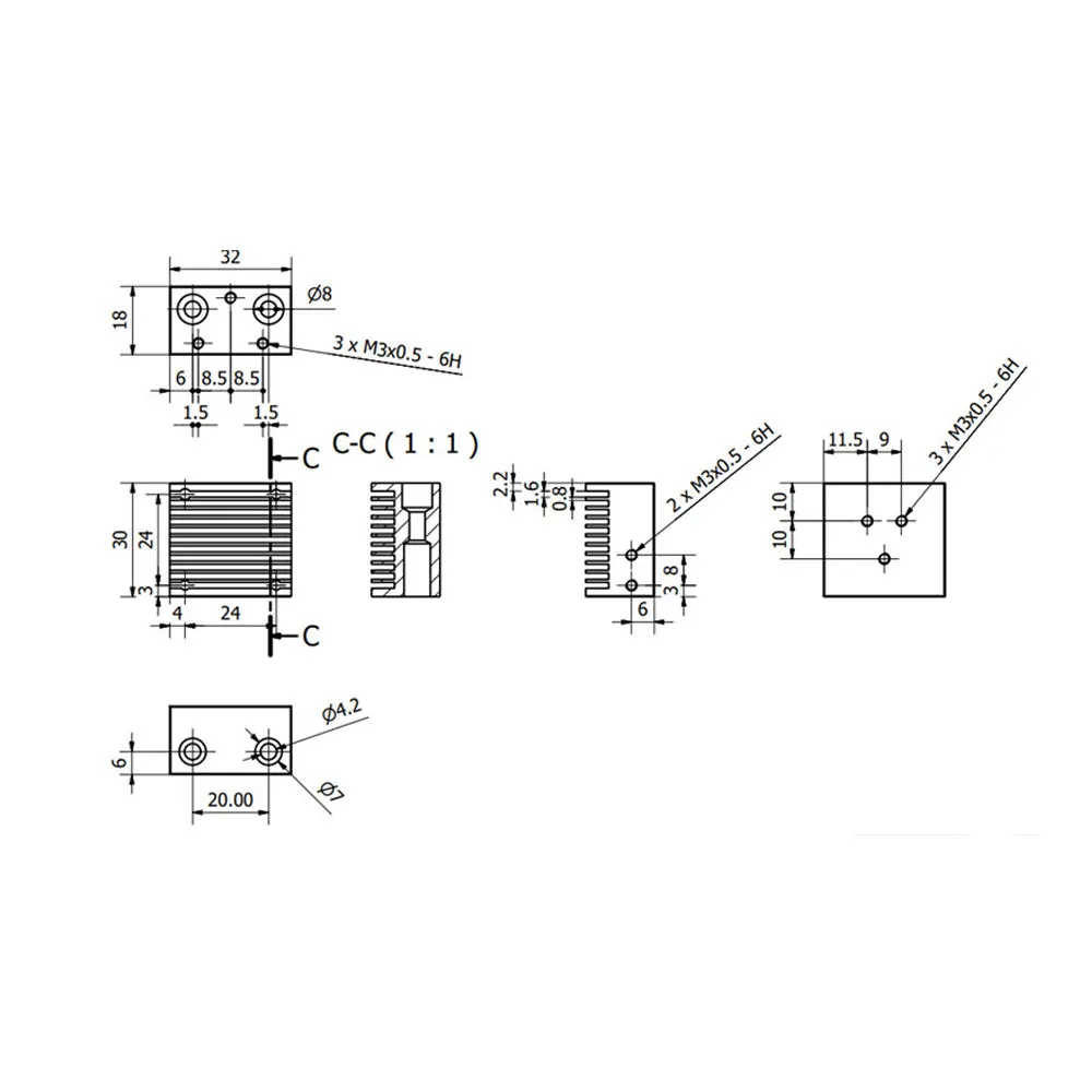 Двойной экструзионный Циклоп hotend kit с воздушным охлаждением HotEnd 0 4 мм 1 75 3d принтер