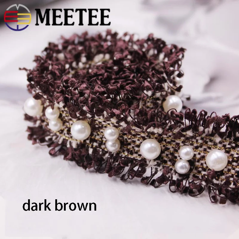Meetee 4Meters 3cm Webbing Beaded Lace DIY Handmade Accessories Bow Clothing Trim for Curtains Bags Dress Ribbions BD235 | Дом и сад