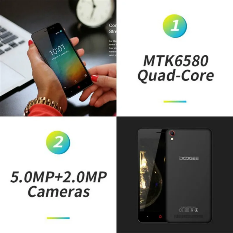Doogee X100 Мобильный телефон MTK6580 четырехъядерный Android 8 1 ГБ ОЗУ Гб ПЗУ 3g WCDMA 5.0MP Dual SIM