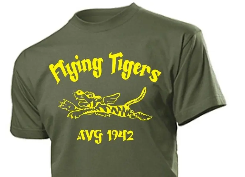 

2019 summer New Brand Clothing T Shirts Short Sleeve Hipster Tee Shirt Flying Tigers Avg China 1942 Airforce Pilots T Shirt