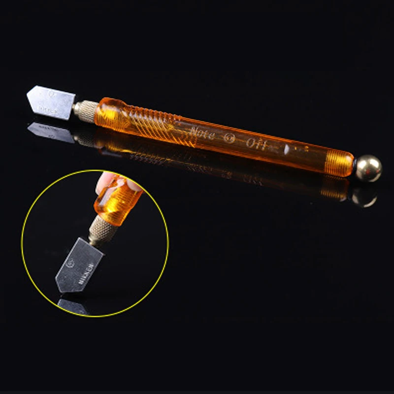 Golden yellow Одноцветные, блестящие резцы для стекла ремонт толстого стекла острый нож ролик Алмазное Колесо лезвие резка DIY плитка ручной инструмент резак для зеркала - Цвет: Golden yellow