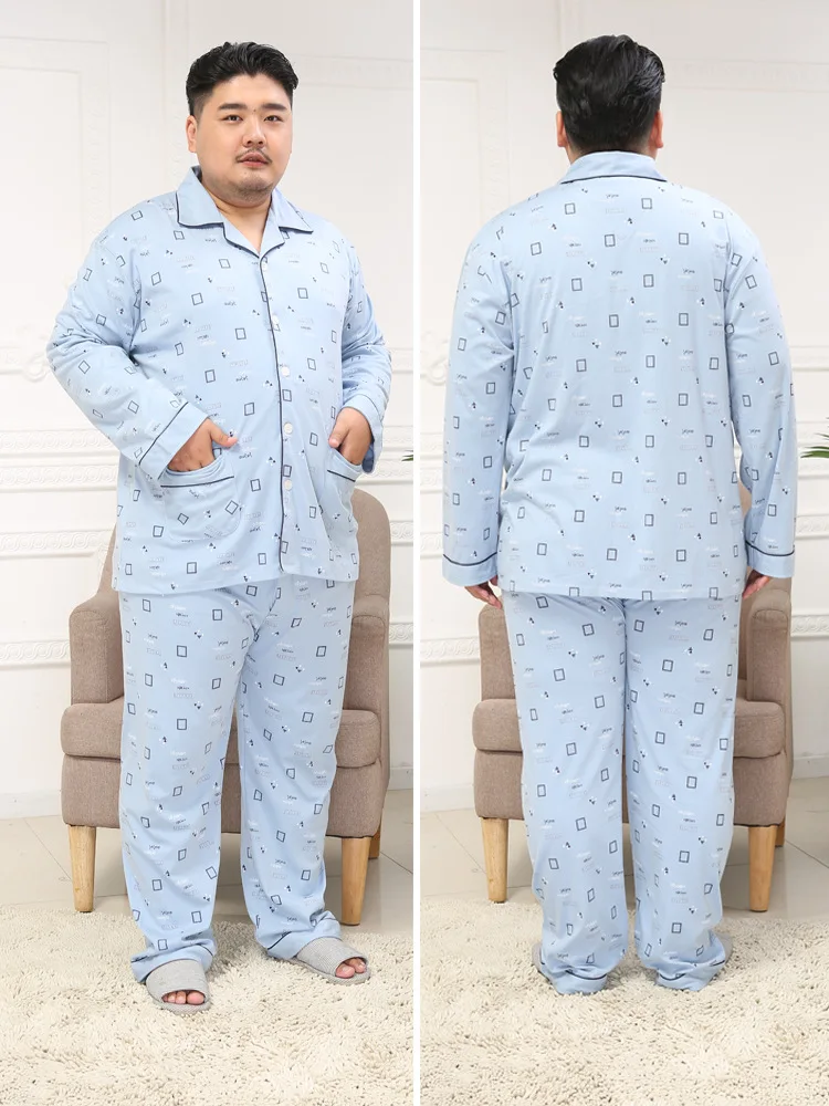 Пижамные комплекты размера плюс 5XL из хлопка, Мужская простая Пижама клетчатая, Мужская пижама, повседневная домашняя пижама, Мужская зимняя Пижама