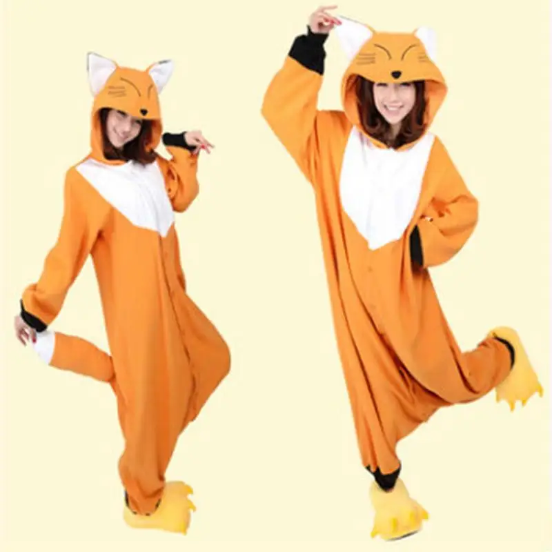 GotoseeUUnisex пижамы для взрослых кигуруми косплей костюм животного Onesie лиса одежда