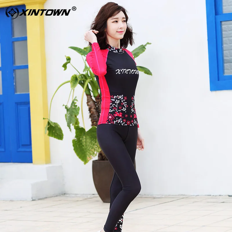 XINTOWN новый спортивный топ для дайвинга с длинным рукавом Surfwear разделение