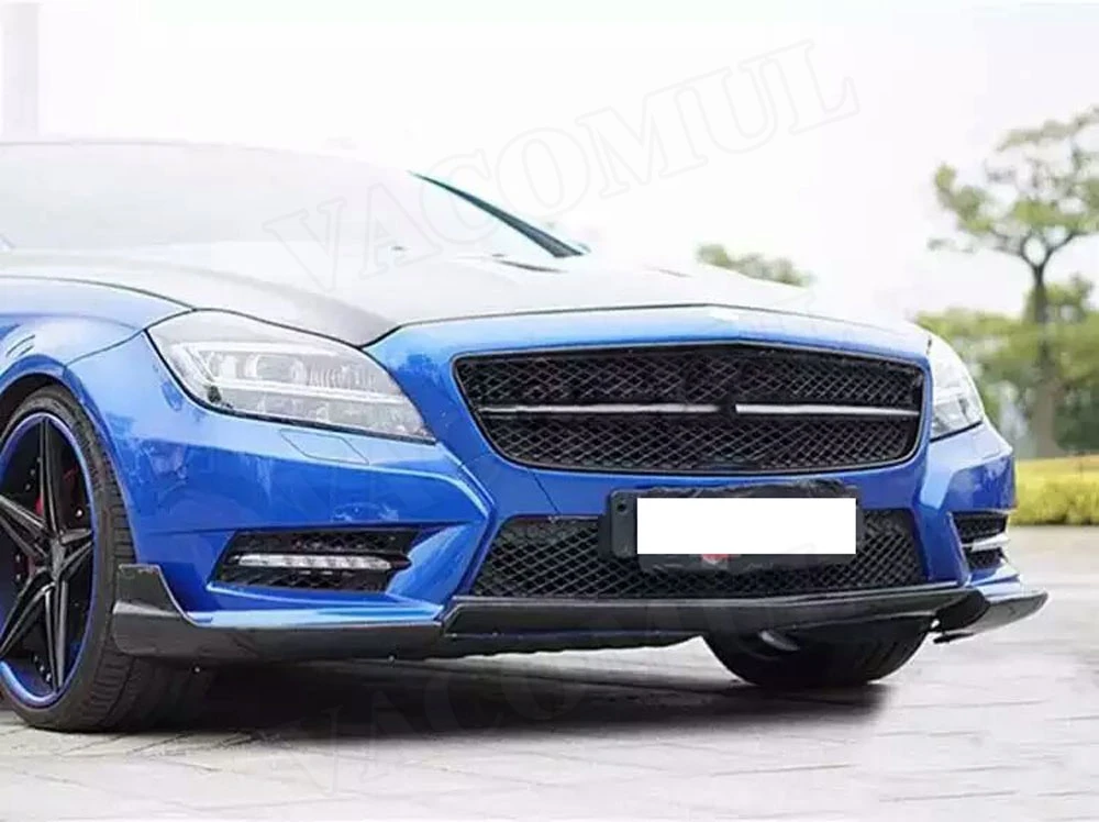 3 шт., передний спойлер из углеродного волокна для Mercedes Benz CLS Class W218 CLS350 320 CLS63 2012 2013, Стайлинг автомобиля