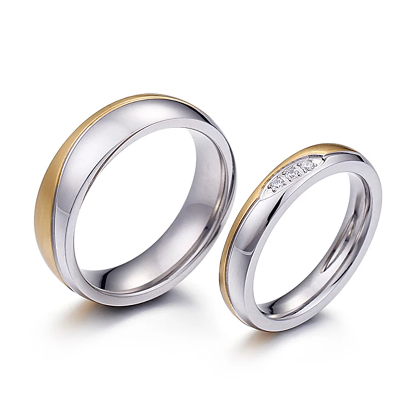 Цвета: золотистый серебристый Цвет кольцо для женщин и мужчин нержавеющая сталь