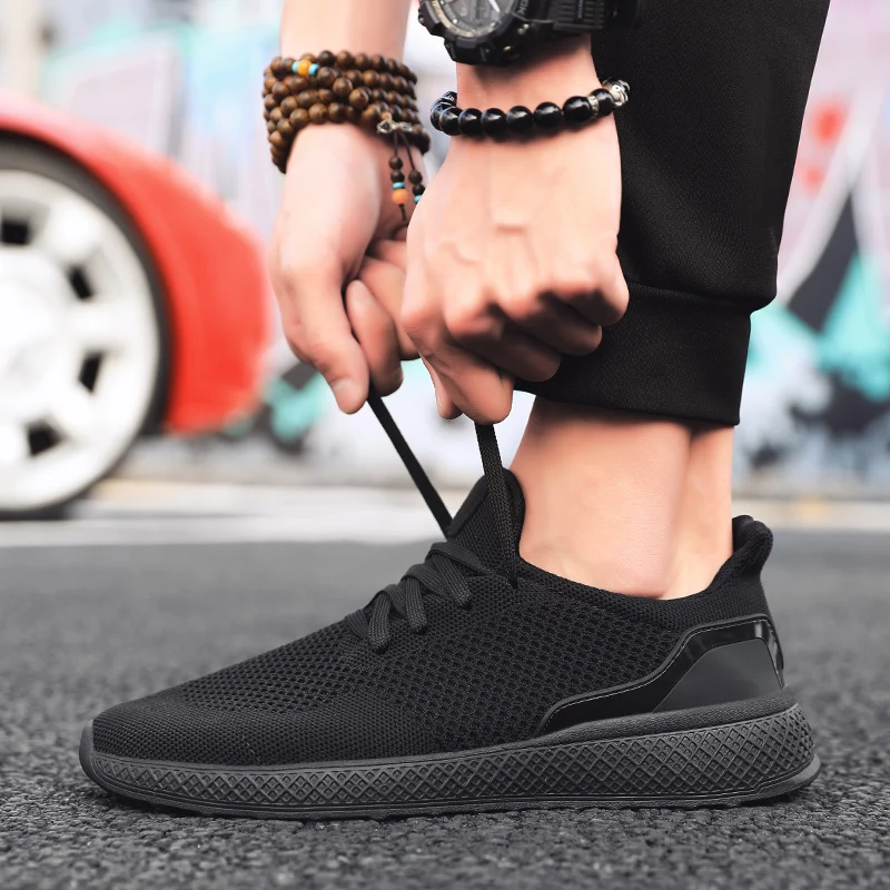 KLYWOO Flyknit Sneakers Men Casual Shoes Running Lace-up Mesh Basket Light Breathable | Обувь