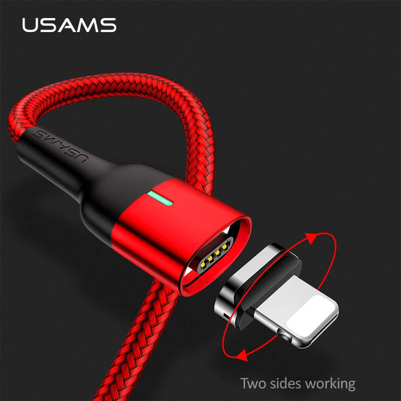 Магнитный кабель для iPhone 6 7 8 X XR XS Max зарядный USB USAMS телефонный провод быстрой