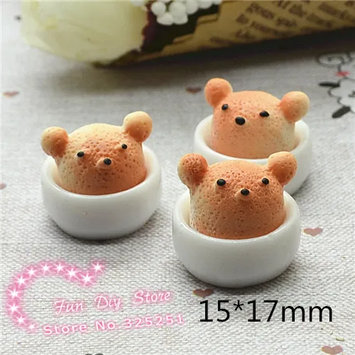 

resin 3D bear cake candy for decoration 15*17mm 50pcs/lot
