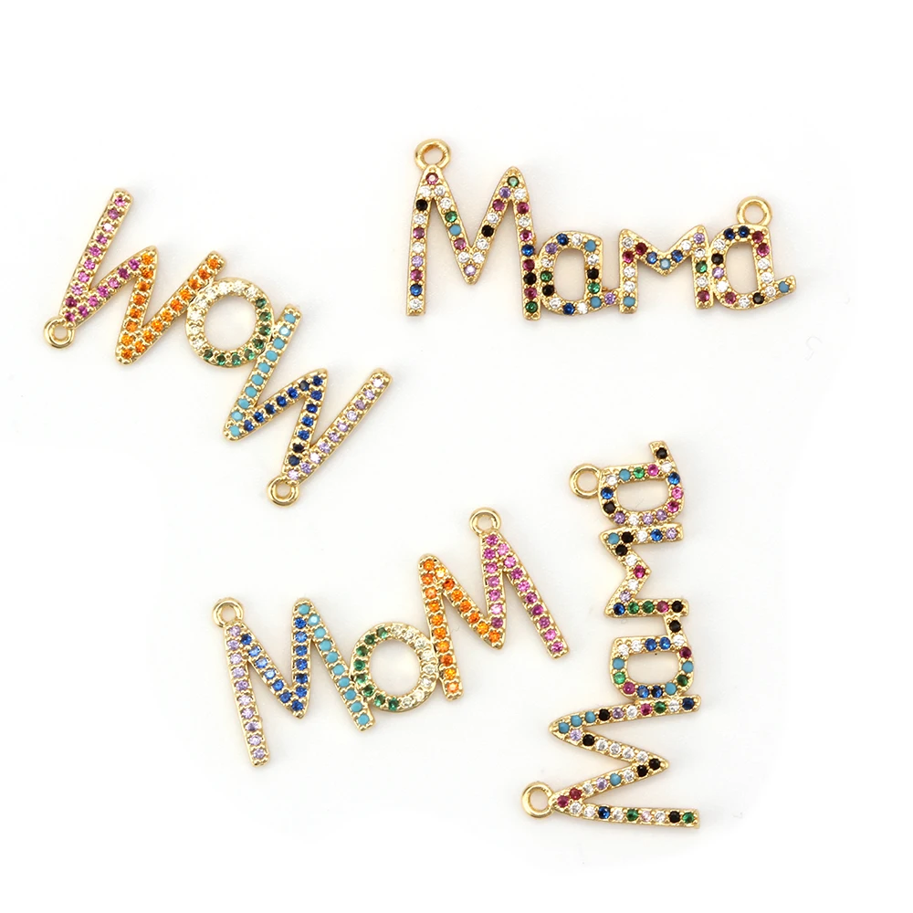Yishan 1Pcs Lovely Letter MOM/MAMA Pendant Copper Necklace Jewelry Accessories for DIY to Mother Love Festival Gift EY6215 | Украшения и