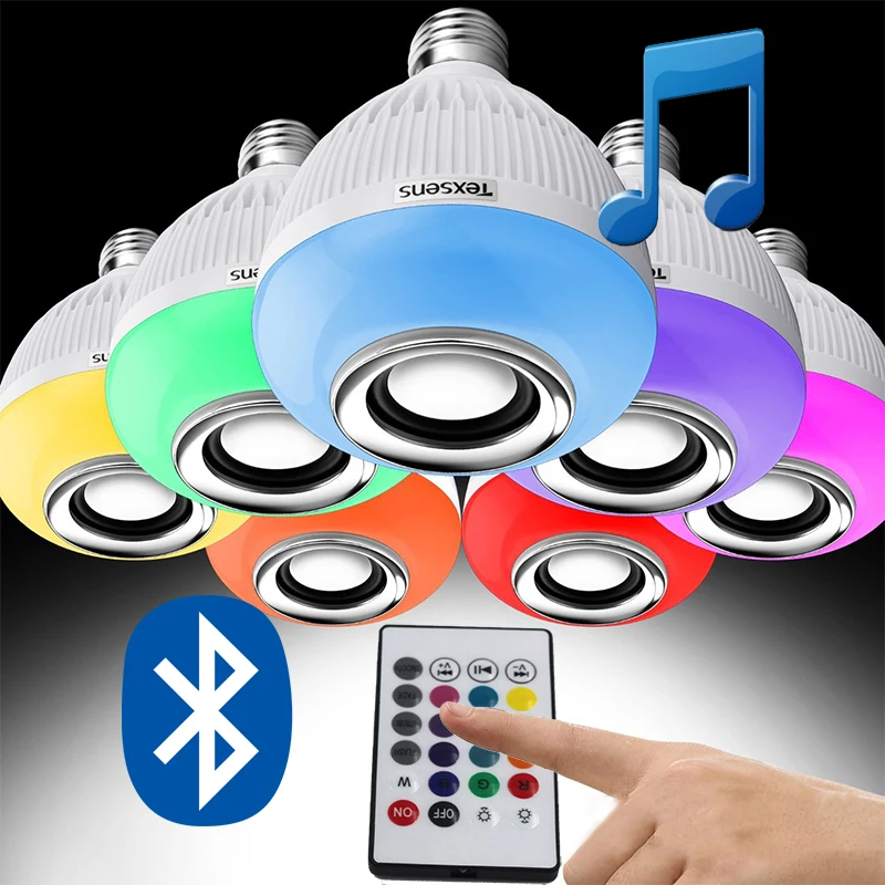 Litwod Z40 E27 беспроводной Bluetooth динамик+ 12 Вт RGB лампа светодиодный светильник 220V110V умный светодиодный светильник музыкальный плеер аудио с пультом дистанционного управления