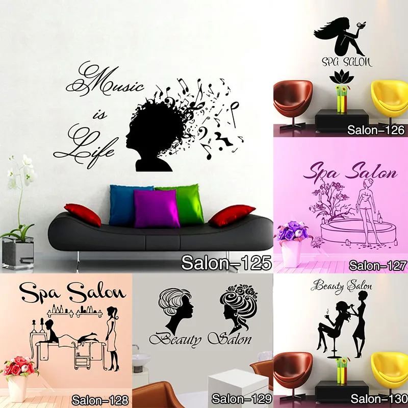 Sexy Lady With Long Hair Wall Decals Beauty Salon Removable Vinyl Decor Sticker Mural For Living Room | Дом и сад
