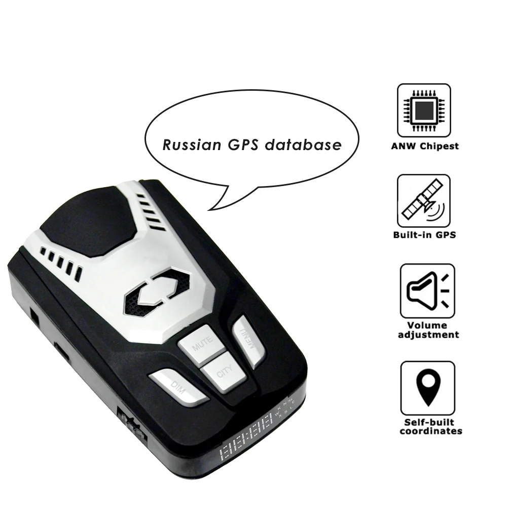2017 Лучшая Скорость Радар Детектор С Российской GPS 360 Градусов автоматическое