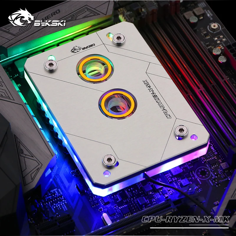 Bykski cpu-RYZEN-X-MK RyzenAM3/AM3+/AM4 cpu водяные блоки, RBW система освещения, микроводный блок водяного охлаждения