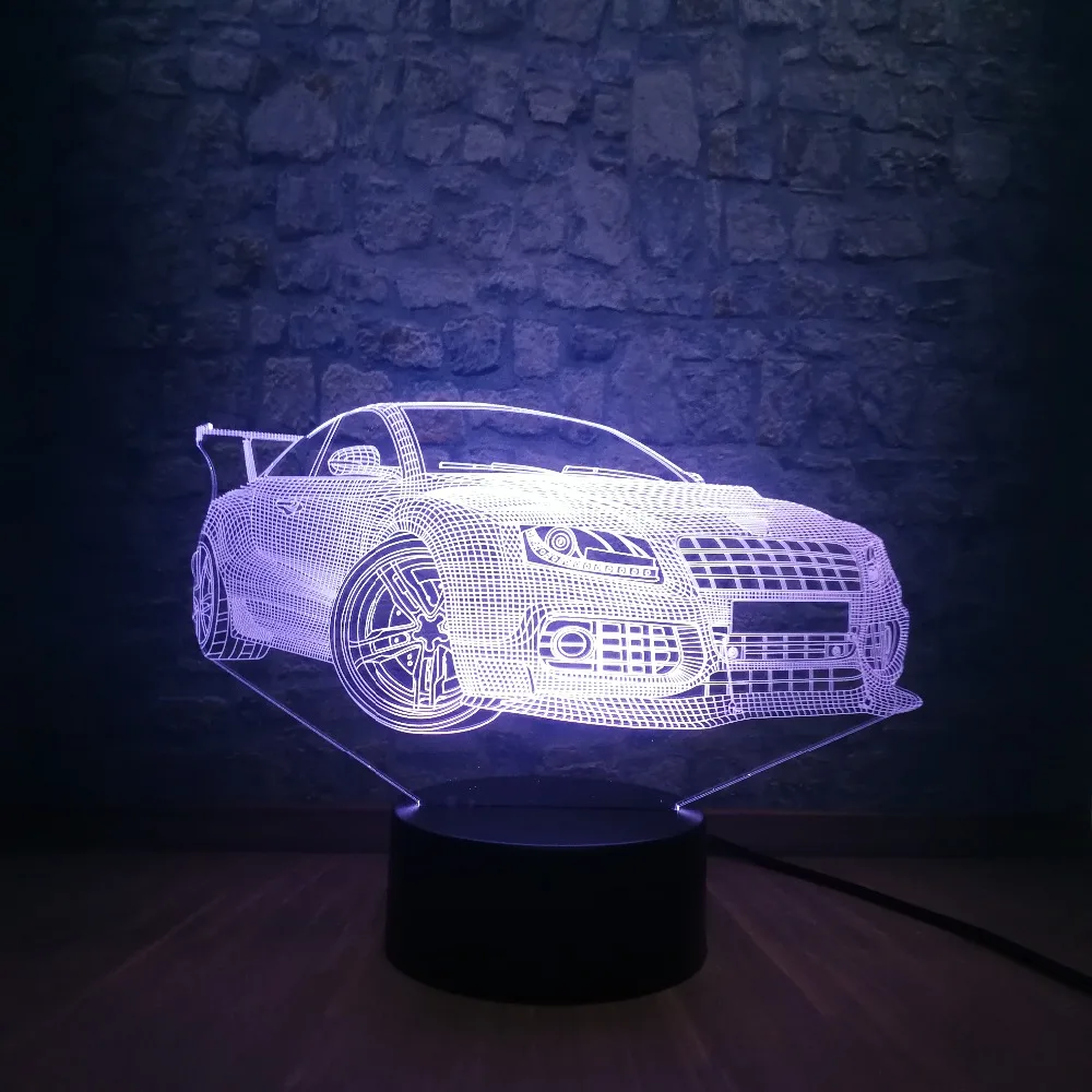 Крутой супер автомобильный ночной Светильник 3D LED USB светильник атмосферная