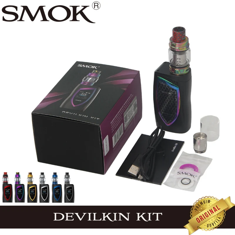 Оригинальный электронных сигарет SMOK Devilkin 225 W Starter Kit 8 мл TFV12 принц Танк Вт BOX MOD Vape