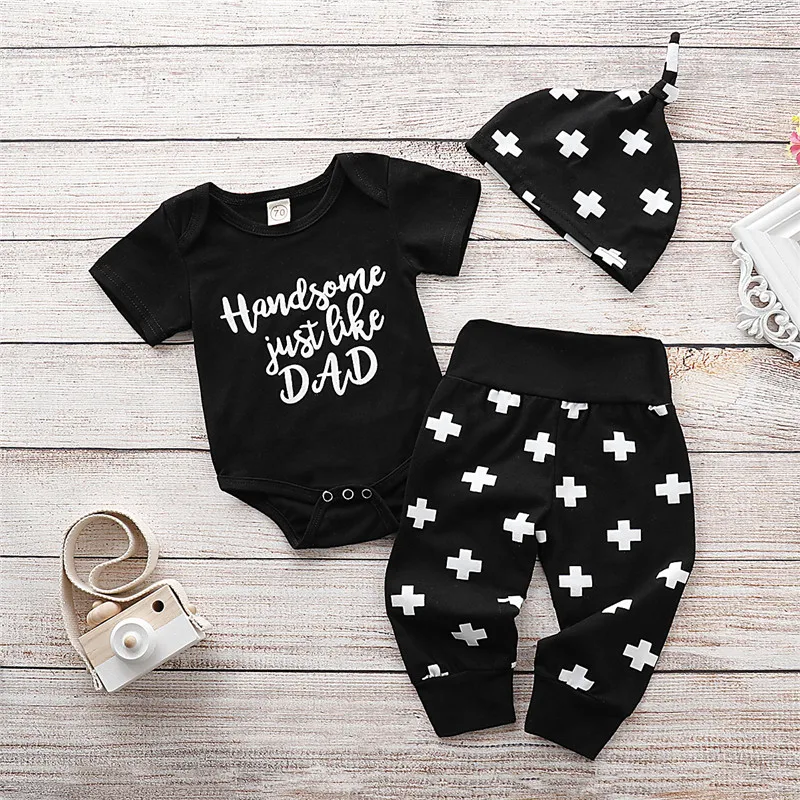 

PUDCOCO Newborn Baby Boy Cotton Tops Romper Long Pants Leggings Hat Outfit Clothes 0-18M
