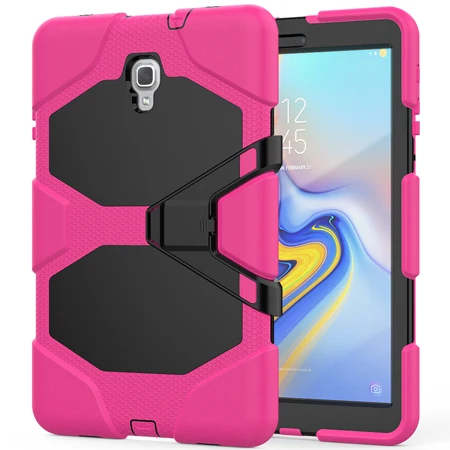 rose red Чехол для Samsung Galaxy Tab A 10,5 SM-T590 T595 T597 с экранной пленкой силиконовый детский противоударный Броня прочный полный защитный - Цвет: rose red