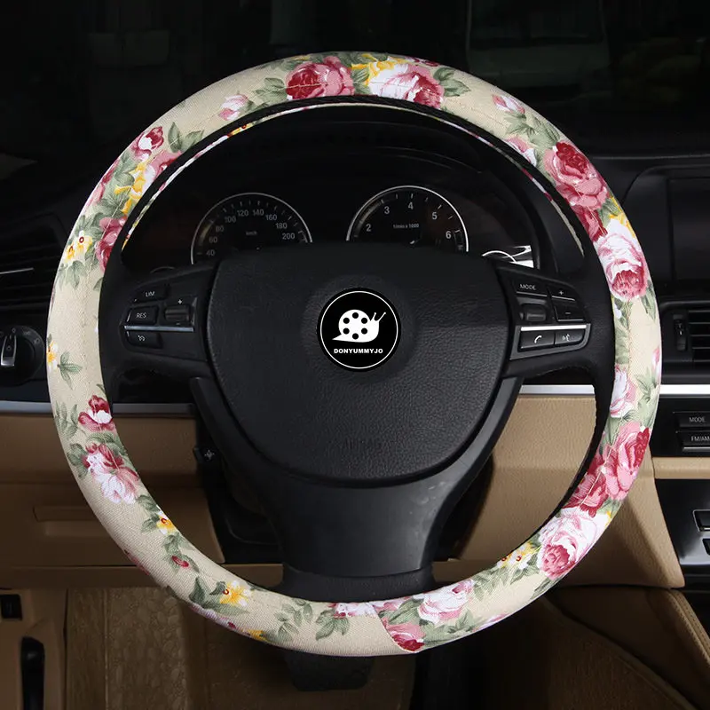Чехол на руль DONYUMMYJO дышащий льняной чехол в китайском стиле размер 38 см для Kia Peugeot