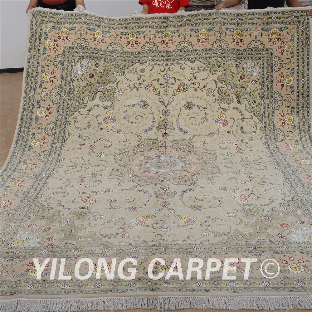 Yilong 8'x10' Vantage oriental carpet beige wool exquisite turkish handmade rugs (1306) | Дом и сад