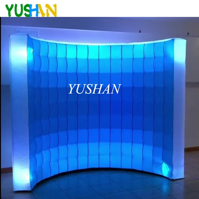 Надувная фотобудка небесно голубого и белого цвета настенный фон с RGB