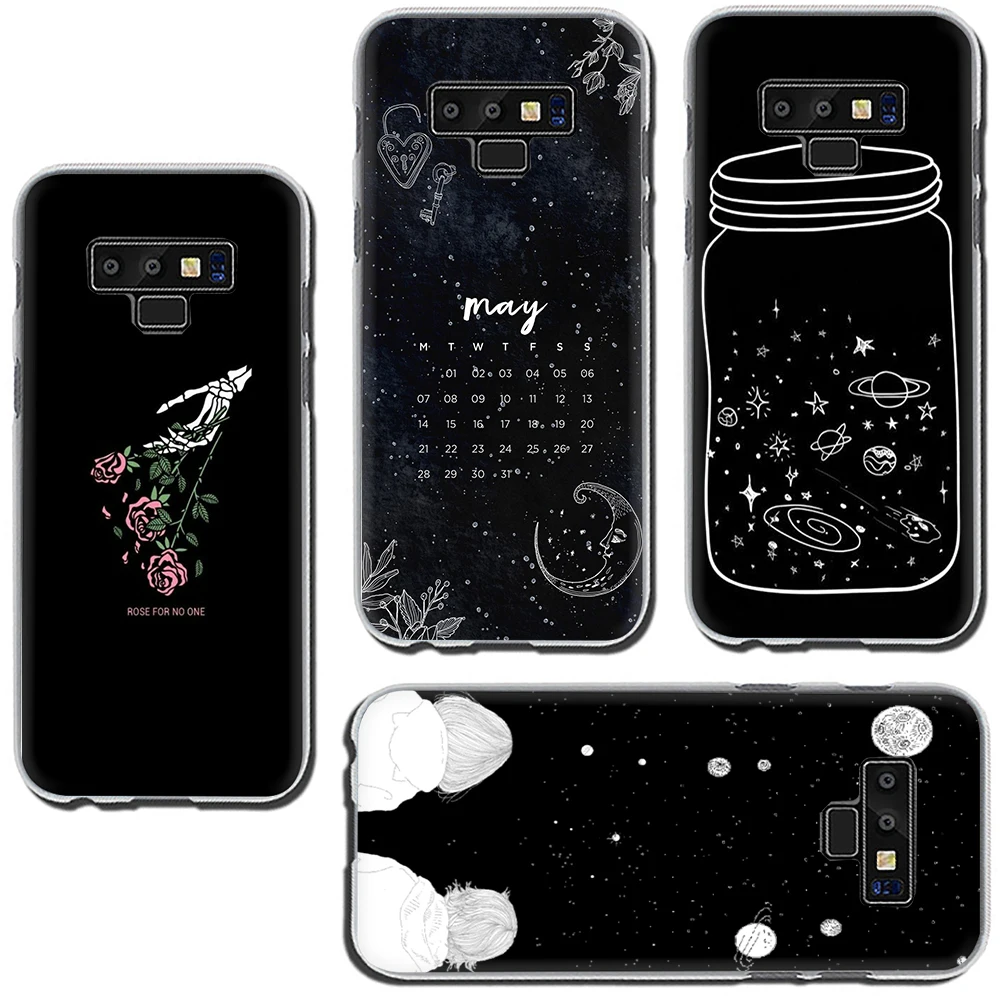 Черный пространство жесткий чехол для телефона с принтом &quotдля Samsung A70 60 50 40С 30s 20